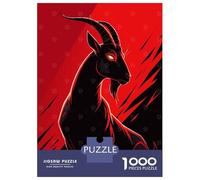 Jigsaw Puzzles for Teenagers 1000 Piece Stylized Goat Illustration Jigsaw Puzzle Relax Games Difficult Hard Fun at Home Activities, 52x38cm/1000pcs