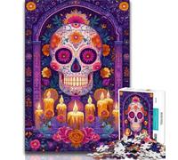 Jigsaw Puzzles for Teenagers 1000 Piece Sugar Skull Woman,Help The Brain Exercise Addictive Toys to Cultivate Patience Artists Collection,Fine Art (75x50cm)