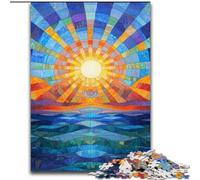 Jigsaw Puzzles for Teenagers 1000 Piece Sun Rising over The Ocean,for Educational Game Challenge Toy Birthday Present,Gifts,Wall Art 38x26cm