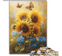 Jigsaw Puzzles for Teenagers 1000 Piece Sunflower Butterfly Family Fun for Is Ideal As A Gift for The Whole Family for And Age 14 Years Up (size 26x38cm)