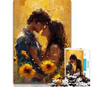 Jigsaw Puzzles for Teenagers 1000 Piece Sunflower Couple 1000 Pieces for Adults,is Ideal As Gifts for The Whole Family for Age 14 (size 38x26cm)