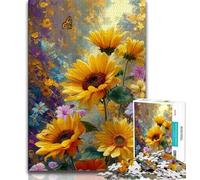 Jigsaw Puzzles for Teenagers 1000 Piece Sunflower,Help The Brain Exercise Addictive Toys to Cultivate Patience Gift For Birthdays (38x26cm)
