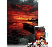 Jigsaw Puzzles for Teenagers 1000 Piece Sunset Landscape,Family Entertainment Toys with Matching Poster And Trivia Sheet (75x50cm)