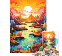 Jigsaw Puzzles for Teenagers 1000 Piece Sunset Nature Landscape Brain Intelligence Challenge Addictive Toys Family Game Stress Reliever Funny Gifts (Size 38x52cm)