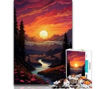 Jigsaw Puzzles for Teenagers 1000 Piece Sunset over The City with Trees Adult Puzzles,Stress Reliever Difficult Challenge Secret Santa Gifts 75x50cm