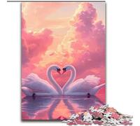Jigsaw Puzzles for Teenagers 1000 Piece Swan Couple, Toys Educational Games Stress Relieving Enhance Love between Couples (Size 26x38cm)