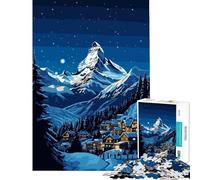 Jigsaw Puzzles for Teenagers 1000 Piece Switzerland Alps Village Impossible Game Toys Educational Games Great Gifts for Games Stress Reliever (Size 38x26cm)
