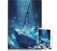 Jigsaw Puzzles for Teenagers 1000 Piece Sword Beneath The Crystal Unique Challenge Game Presents for Women Art Work Gift Size 38x26cm