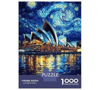 Jigsaw Puzzles for Teenagers 1000 Piece Sydney Opera House Starry Night Jigsaw Puzzle Relax Games Difficult Hard Fun at Home Activities, 70x50cm/1000pcs