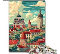 Jigsaw Puzzles for Teenagers 1000 Piece Tallinn Estonia, Learning Educational Is Ideal As A Gift for The Whole Family (Size 50x75cm)