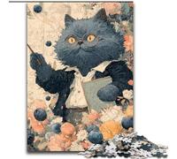 Jigsaw Puzzles for Teenagers 1000 Piece Teacher Cat, Learning Educational Is Ideal As A Gift for The Whole Family (Size 50x75cm)