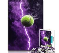 Jigsaw Puzzles for Teenagers 1000 Piece Tennis Sports,Family Entertainment Toys with Matching Poster And Trivia Sheet (38x26cm)