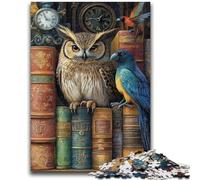 Jigsaw Puzzles for Teenagers 1000 Piece The Bookshelf Is An Owl 1000 Piece Jigsaw,Educational Games Home Decoration Suitable for Desktop Decoration (38x26cm)