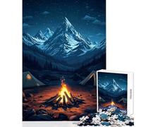 Jigsaw Puzzles for Teenagers 1000 Piece The Mountain Campfire Under Stars Toy Wall Decor Secret Santa Gifts Fun Games Fun at Home Activities, Size 38x52cm
