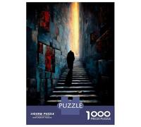 Jigsaw Puzzles for Teenagers 1000 Piece The One Who Ascends in Silence - Solitary Figure in The Corridor of Light Puzzles for Adults Toy Wall Decor A Work of Art Unique Birthday And Xmas Gifts 70x50cm