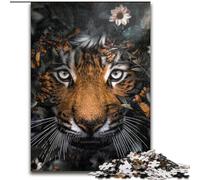 Jigsaw Puzzles for Teenagers 1000 Piece The Tigers Garden, Family Game Stress Reliever Difficult Challenge Enhance Love between Couples (Size 26x38cm)