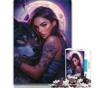 Jigsaw Puzzles for Teenagers 1000 Piece The Wolf And The Girl,Decompressing Intellectual Educational Toy Is Ideal As Gifts for The Whole Family (75x50cm)