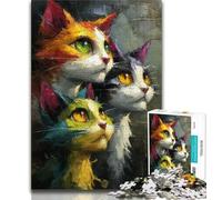 Jigsaw Puzzles for Teenagers 1000 Piece Three Cats Teenager Puzzles,Educational Games DIY Toys Great Gifts And Toys 75x50cm