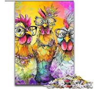 Jigsaw Puzzles for Teenagers 1000 Piece Three Chickens, Decompressing Intellectual Educational Toy Is Ideal As Gifts for The Whole Family (Size 26x38cm)