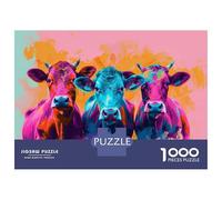Jigsaw Puzzles for Teenagers 1000 Piece Three Cows Adult Puzzles Hands-on Game For Family Fun Fun at Home Activities, 52x38cm/1000pcs