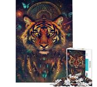 Jigsaw Puzzles for Teenagers 1000 Piece Tiger Dreamcatcher Cosmos Jigsaw Puzzles 1000 Educational Toy Secret Santa Gifts Perfect Decoration (Size 38x26cm)