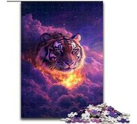 Jigsaw Puzzles for Teenagers 1000 Piece Tiger in The Clouds, Toys Educational Games Stress Relieving Parent-child Interaction (Size 26x38cm)