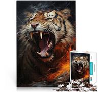 Jigsaw Puzzles for teenagers 1000 Piece Tiger Roar Anspruchsvoll, aber lustig und humorvoll Geschenk zum Geburtstag38x26cm