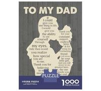 Jigsaw Puzzles for Teenagers 1000 Piece To My Dad Thank You Puzzle for Adults Hands-on Game Wall Decoration Christmas Birthday Gifts 38x26cm/1000pcs