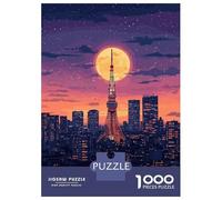 Jigsaw Puzzles for Teenagers 1000 Piece Tokyo Skyline Night Adult Jigsaw Relaxing Games Difficult Challenge Unique Birthday And Xmas Gifts 38x26cm/1000pcs
