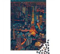 Jigsaw Puzzles for Teenagers 1000 Piece Tokyo Tower Night View Jigsaw Puzzle Relax Games Difficult Hard Fun at Home Activities, 70x50cm/1000pcs