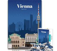 Jigsaw Puzzles for Teenagers 1000 Piece Travel to Vienna,Educational Stress Relief Toy for Is Ideal As A Gift for The Whole Family (38x26cm)
