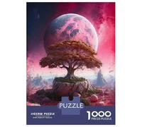 Jigsaw Puzzles for Teenagers 1000 Piece Tree on The Pink Planet Adult Jigsaw Family Game Difficult Hard Unique Birthday And Xmas Gifts 52x38cm/1000pcs
