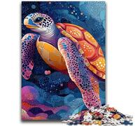 Jigsaw Puzzles for Teenagers 1000 Piece Turtle Art Adult Jigsaw,Artistic Wall Decor & Birthday Gift Idea for Friends, Home Office (50x75cm)