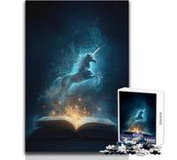 Jigsaw Puzzles for Teenagers 1000 Piece Unicorn Emerging from Book Toy Intellectual Game Difficult Hard Toy Wall Decor Size 38x26cm