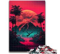 Jigsaw Puzzles for Teenagers 1000 Piece Vaporwave Aesthetics Difficult And Challenge with Matching Poster And Trivia Sheet for Age 14 50x75cm
