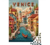 Jigsaw Puzzles for Teenagers 1000 Piece Venice Canal Gondola Ride-1 Jigsaw Puzzle Relax Games Difficult Hard Fun at Home Activities, 70x50cm/1000pcs