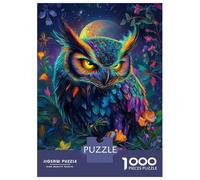 Jigsaw Puzzles for Teenagers 1000 Piece Vibrant Owl in Moonlit Forest Puzzles for Adults Toy Wall Decor A Work of Art Unique Birthday And Xmas Gifts 38x26cm/1000pcs