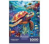 Jigsaw Puzzles for Teenagers 1000 Piece Vibrant Turtle Puzzles for Adults Toy Wall Decor A Work of Art Unique Birthday And Xmas Gifts 38x26cm/1000pcs