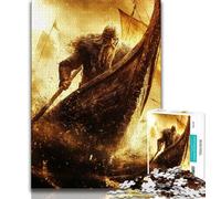 Jigsaw Puzzles for Teenagers 1000 Piece Viking Drakkar Boat Teenager Puzzles,Stress Reliever Staycation Kill Time Home Decoration Toys (size 38x26cm)