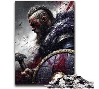 Jigsaw Puzzles for Teenagers 1000 Piece Viking Knight Shield Adult Puzzles,Educational Games Home Decoration Birthday Present, Gifts, Wall Art (50x75cm)