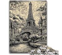 Jigsaw Puzzles for Teenagers 1000 Piece Vintage Eiffel Tower Help The Brain Exercise Addictive Toys to Cultivate Patience Great Gift 26x38cm