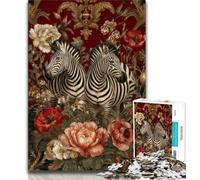 Jigsaw Puzzles for Teenagers 1000 Piece Vintage Zebra Art Teenager Puzzles,Stress Reliever Staycation Kill Time Home Decoration Toys (size 75x50cm)