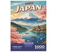 Jigsaw Puzzles for Teenagers 1000 Piece Visit Japan Mt. Fuji Vintage Adult Jigsaw Relaxing Games Difficult Challenge Unique Birthday And Xmas Gifts 70x50cm/1000pcs