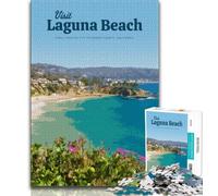 Jigsaw Puzzles for Teenagers 1000 Piece Visit Laguna Beach,Help The Brain Exercise Addictive Toys to Cultivate Patience Gift For Birthdays (38x26cm)