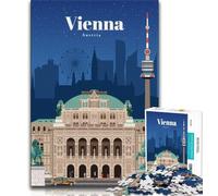 Jigsaw Puzzles for Teenagers 1000 Piece Visit Vienna,Help The Brain Exercise Addictive Toys to Cultivate Patience Gift For Birthdays (38x26cm)
