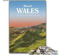 Jigsaw Puzzles for Teenagers 1000 Piece Visit Wales,Stress Reliever Difficult Challenge Unique Home Decor And Gifts 38x52cm