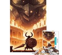 Jigsaw Puzzles for Teenagers 1000 Piece Warrior Facing A Colossal Demon Fun Activities at Home Learning Educational Educational Toy for And 14 Years And over (38x26cm)