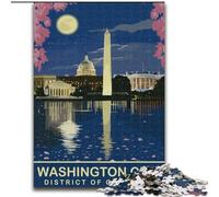 Jigsaw Puzzles for Teenagers 1000 Piece Washington City by Night,Toys Educational Games Stress Relieving Artists Collection,Fine Art 38x26cm