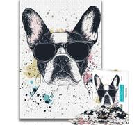 Jigsaw Puzzles for Teenagers 1000 Piece Watercolor French Bulldog Jigsaw,learning Educational Is Ideal As A Gift for The Whole Family 75x50cm