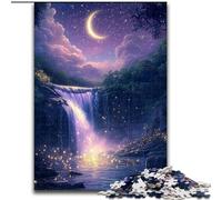Jigsaw Puzzles for Teenagers 1000 Piece Waterfall in The Moonlight for Ages 14 And over Fun Games Fun Activities at Home, Birthday Gifts, Travel Gifts 26x38cm
